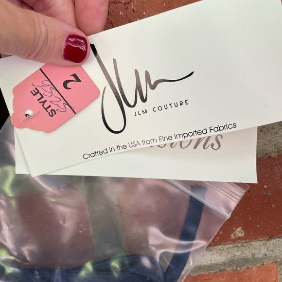 New NWT Vintage Jim Hjelm Occasions Strapless Dress Blue Bow Size 2 90s Formal - Picture 4 of 11